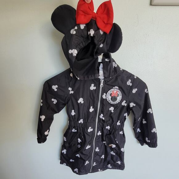Disney Minnie Mouse Coat Hooded Windbreaker Jacket Toddler Girl 3T - Picture 5 of 13